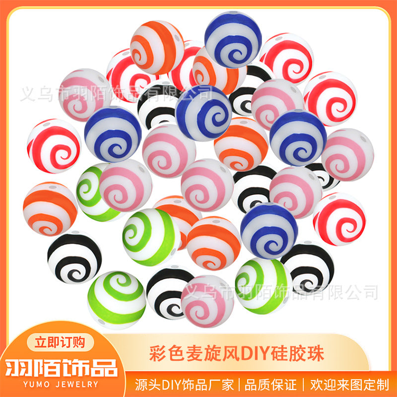 Wholesale 50PCS 15mm Leopard Print Silicone Balls